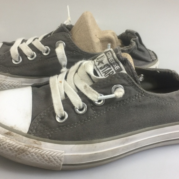 Converse All Star Gray Low Rise Kicks Womens 7 - Picture 3 of 8
